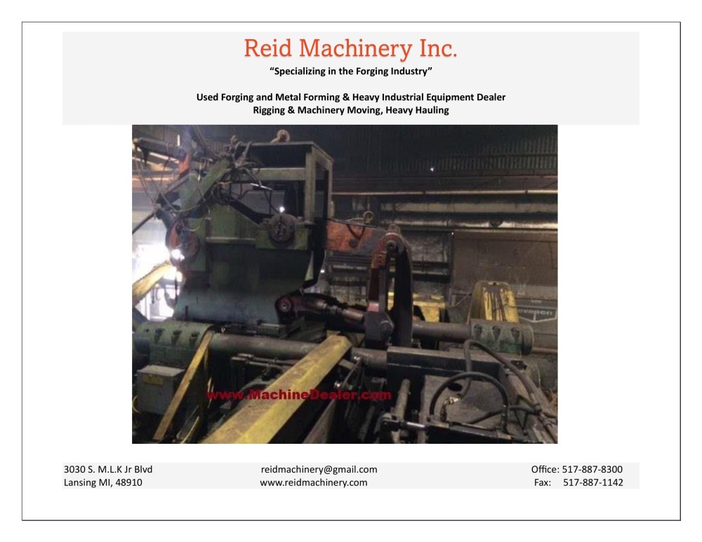 1800" Ton, National #7-1/2, upsetter press, 7-1/2" bar diameter, 11-1/2" stock gather, 25 SPM - Image 4