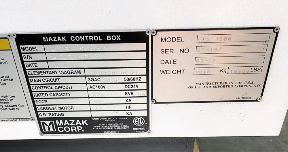 Mazak #Smart-VCS-430A, CNC vertical machining center, 22" X, 16.9" Y, 20" Z, 12000 RPM, 30 automatic tool - Image 10