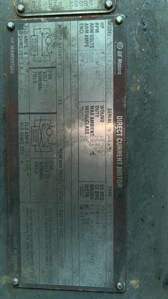 400 HP 650 RPM General Electric, Frame CD6160, DPFG, 500 VA - Image 2
