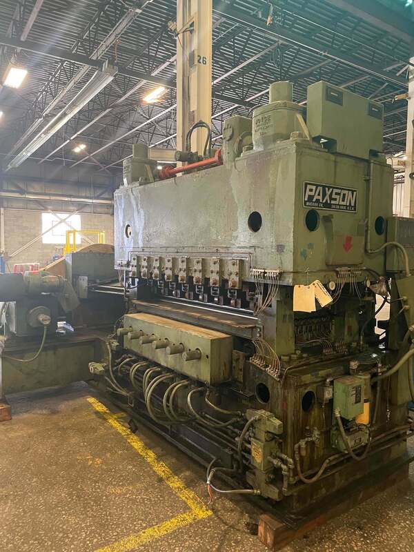 60" Paxson, 6-Hi precision leveler, 19 work rolls, 1.625" work roll diameter, driven entry pinch rolls - Image 1