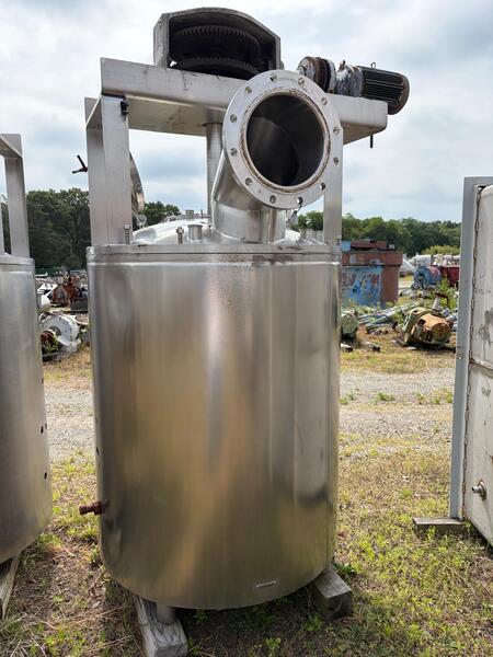 400 gallon Lee #250U, Stainless Steel jacketed mix tank, 48" dia. x 55" straight side, 100 psi - Image 2