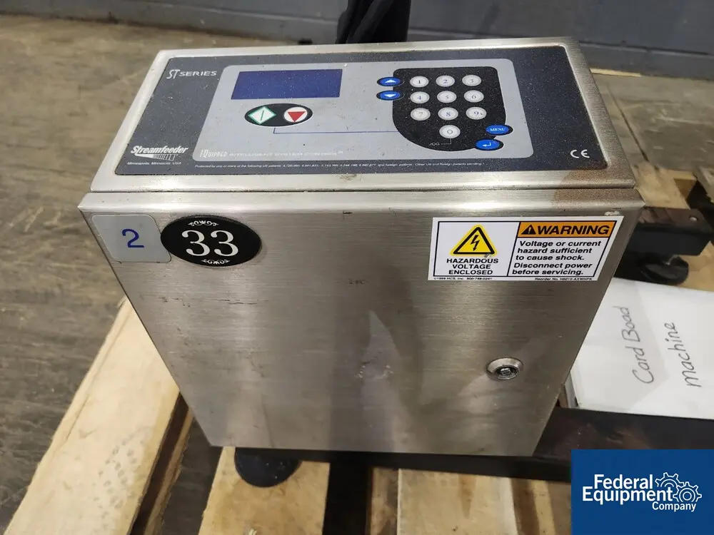 Thiele Streafeeder #ST1450, universal friction feeder, 12" width capacity, manuals and controls, S/N 13200344 - Image 7