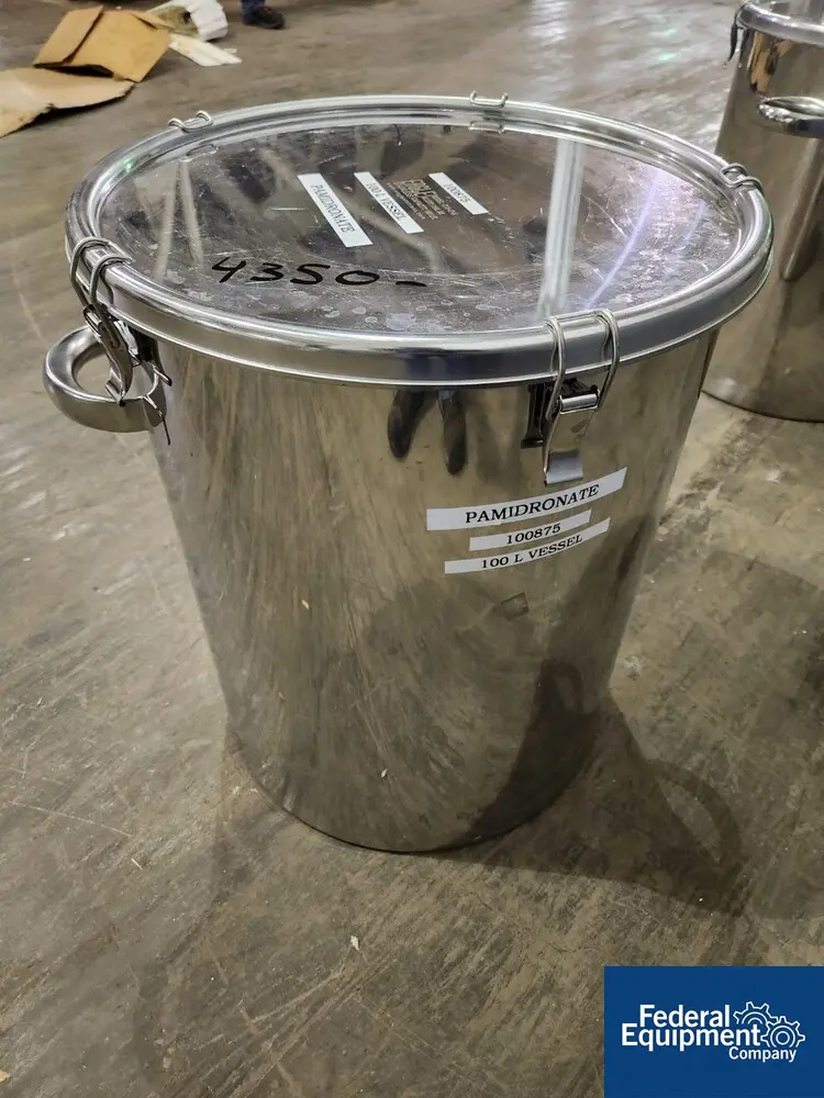 26 gallon Eagle Stainless Tank, Model CTH-47-H, 316L Stainless Steel, 18" diameter x 23" straight side, flat - Image 3