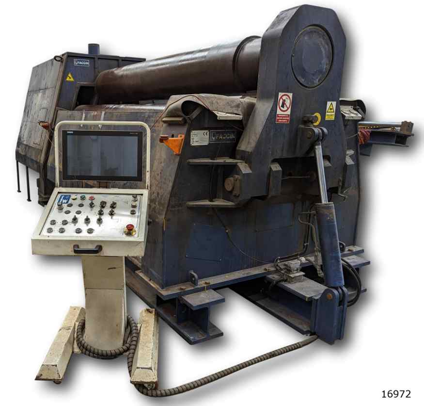 120" x 1.42" Faccin #4HEL-3146, CNC Plate Roller, Overhead & Side Supports, 2016 - Image 6