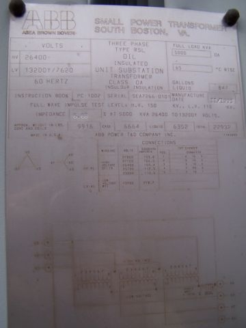 5000 kVA, 26400 Delta Primary, 13200/7620 WYE Secondary, ABB Substation - Image 2