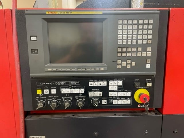 22 Ton, Amada #Vipros-255, Fanuc 18P, 31 station, 3 automatic index, 50" x100" sheet, electro-hyd servo ram - Image 4