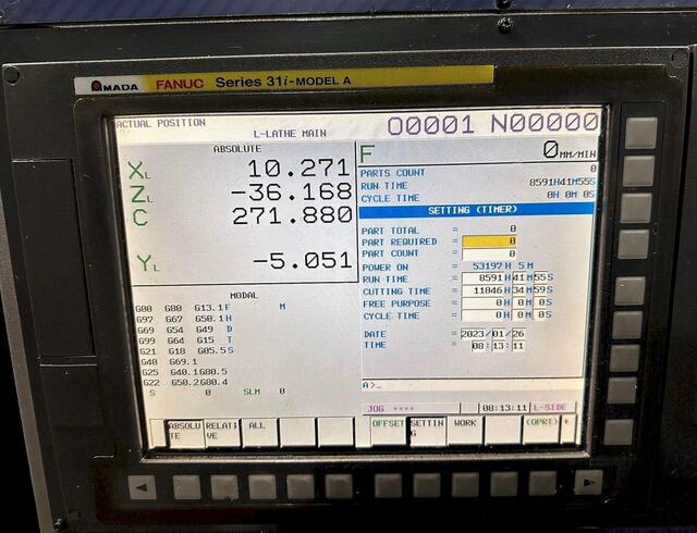 Amada #S10, CNC lathes, single spindle, dual turret, 12.2" swing, 6" chuck, 10.6" centers, 7-Axis, Fanuc - Image 4
