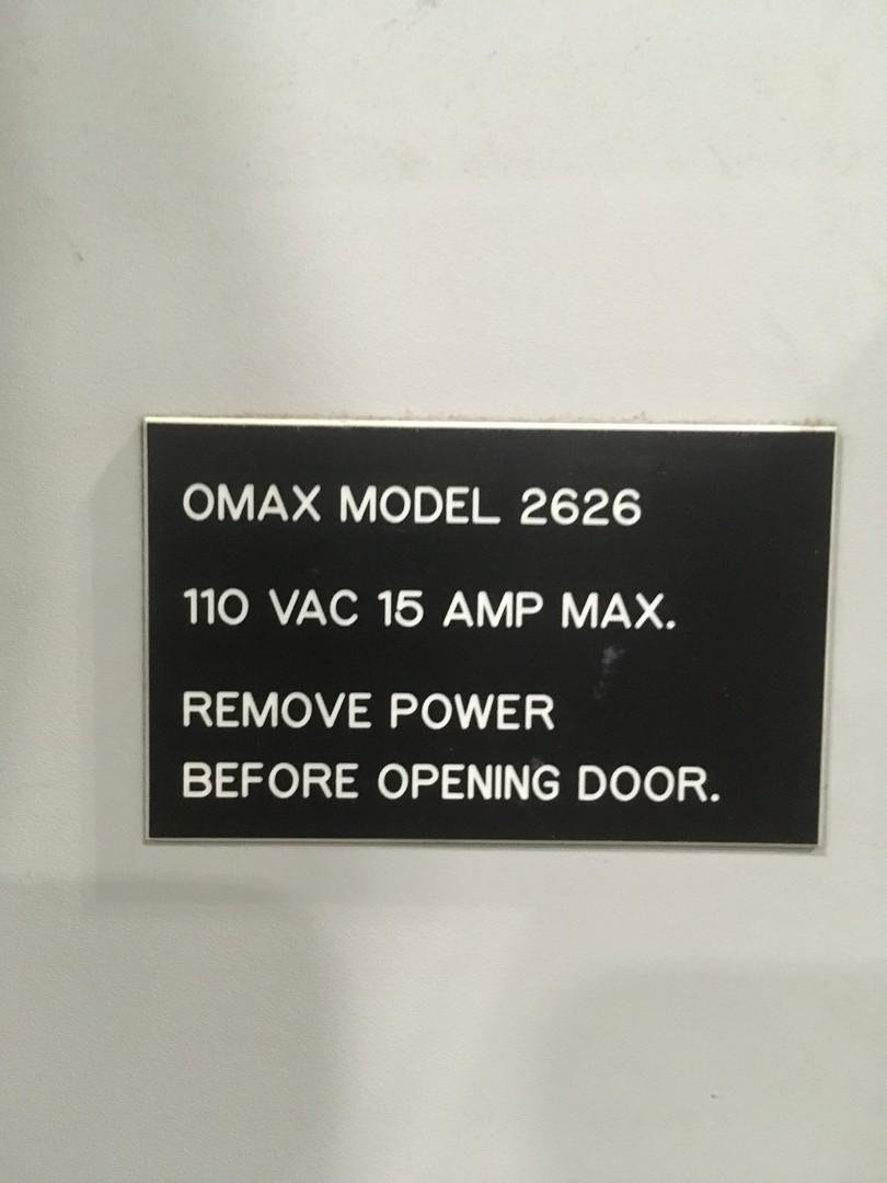 Omax #2626, waterjet cutters, 26" x 26" cutting area, 40000 psi pump pressure, 20 HP, hopper, 2002 - Image 9