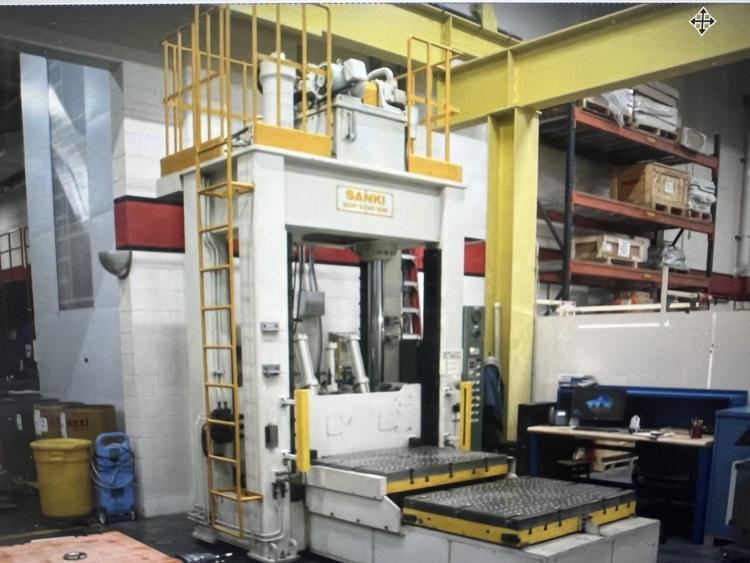 100 Ton, Sanki #SPD1310-100TD, hydraulic spotting press, 38.4" stroke, 41.2" daylight, 51" x 39" bed - Image 1