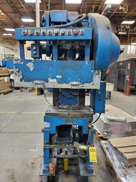 22 Ton, Bliss #C-22, OBI flywheel press, 2" stroke, 10" Shut Height, 2.25" adj., 100-200 SPM, 23.5" x14.5" - Image 1