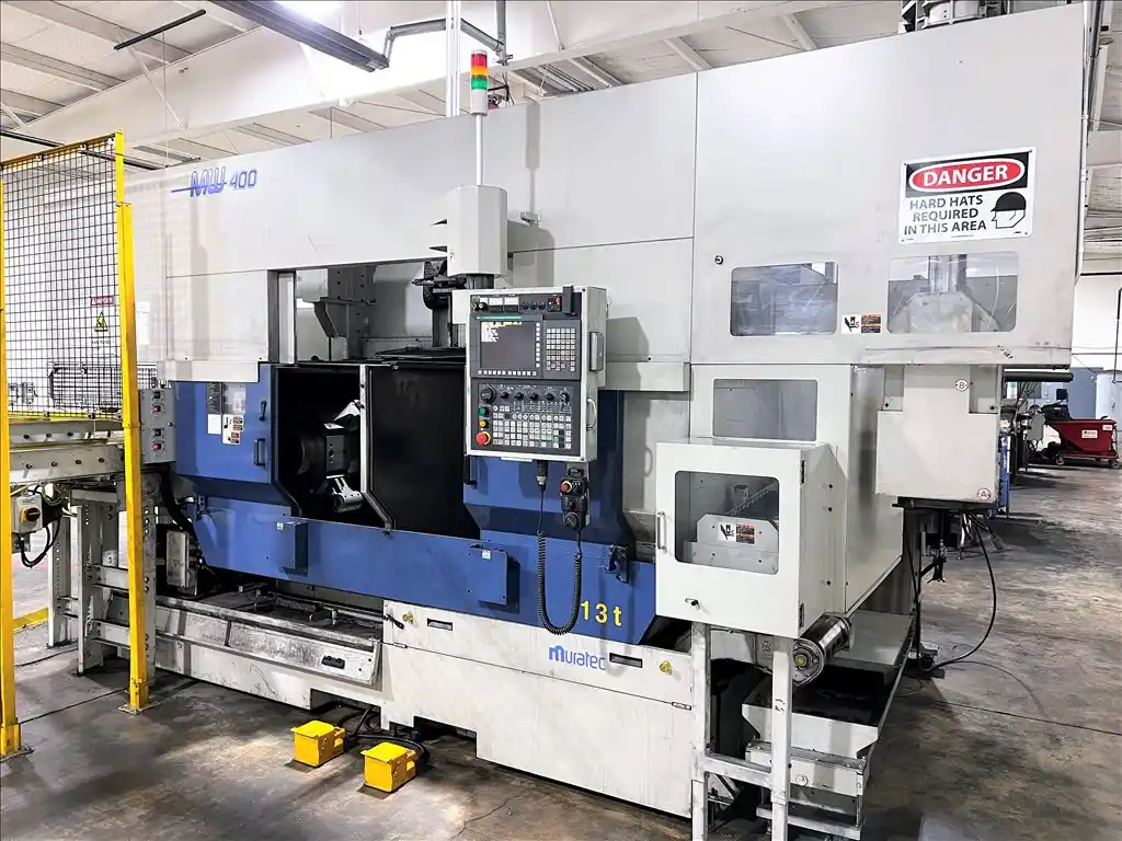 Muratec #MW400, dual spindle turning center,dual 3-jaw 15" chucks,dual 8-position turrets, 3500 RPM, 40 - Image 1