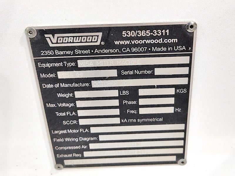 Voorwood #M-15, CNC Round End Tenoner & Mortiser, 1.5" thick x 4" wide x any length parts capacity, 0/45/90 - Image 6
