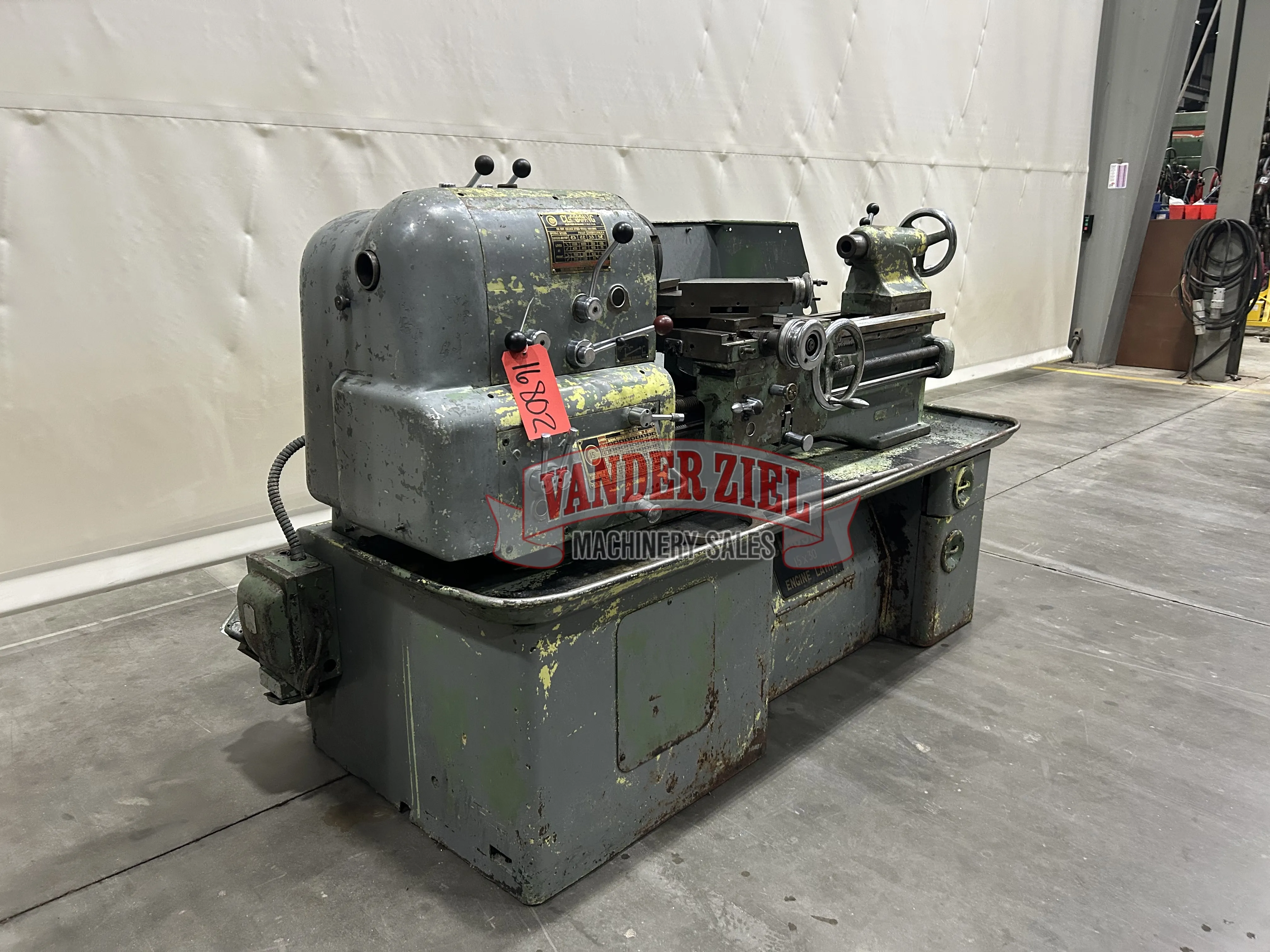 15" x 30" Clausing, engine lathe, serial #4/50661, #16802 - Image 3