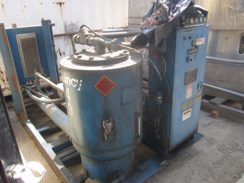 490 cfm, 110 psi, Quincy #QRS6-100-41, Helical Screw Air Compressor, 175 psi tank, 100 HP, 480 V, water cooled - Image 1