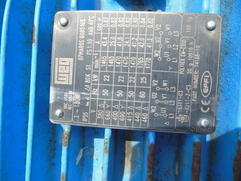 30 HP Compair #822-PSA-S08 2034V360, Rotary Vane Air Compressor, 232 psi, 2000 RPM, 400-480 V, 23572 - Image 5