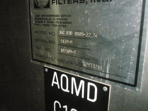 70 sq.ft., #36C-FRB010S-22.5, Dust Collector, 36" dia. housing, (10) 5" dia. x 5' L bags (2 available) - Image 5