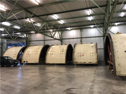 22' x 38' Metso, Ball Mill, 13410 HP motor, 6075 HP rotor, overflow ball mill, rubber liners - Image 1