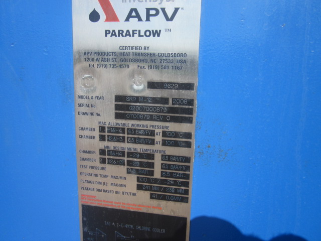 339 sq.ft., APV, SR9-M12, Carbon Steel frame, plates 0.6mm thick plates, paraflow type, 2008 - Image 2
