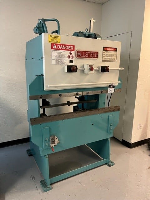 20 Ton, Allsteel #20-4, hydraulic press brake, 4' overall, 38" between housing, 10" throat, 0 to 4" stroke - Image 1