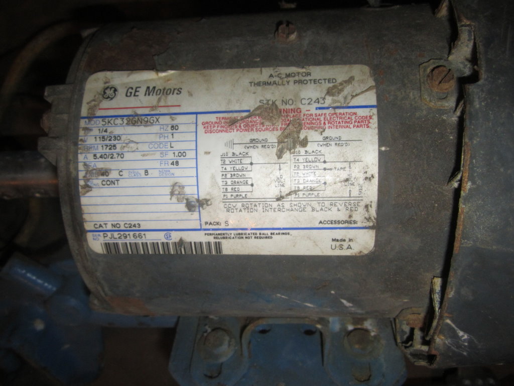 .25 HP General Electric, Agitator Mixer, 5/8" diameter x 40" L shaft, 6" diameter Propeller, 1750 RPM - Image 6