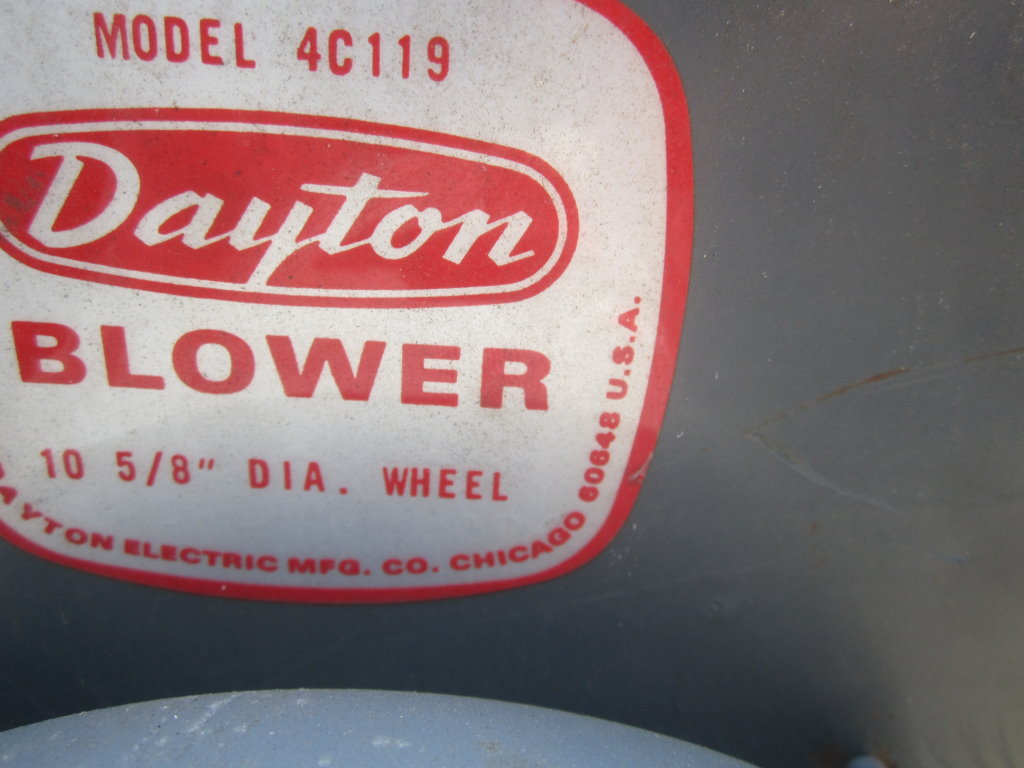 1848 cfm, Dayton #4C119, Blower, Carbon Steel, 5" inlet, 5" x 11" outlet, 10-5/8" diameter Wheel, 1-1/2 HP - Image 4
