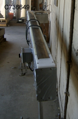 2.75" wide x 7' long, TL Systems, Stainless Steel Belt Conveyor, 12" diameter Accumulation table, 115 V - Image 1