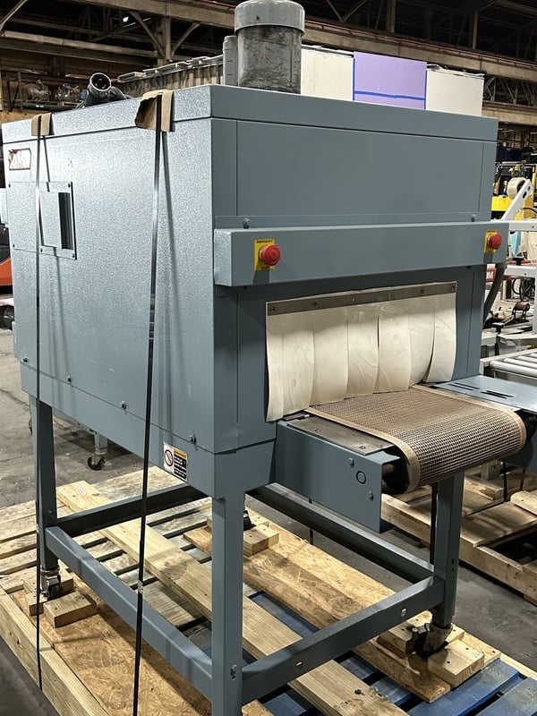 Shanklin #T-7F, shrink tunnel with teflon, variable speed conveyor w/casters - Image 3
