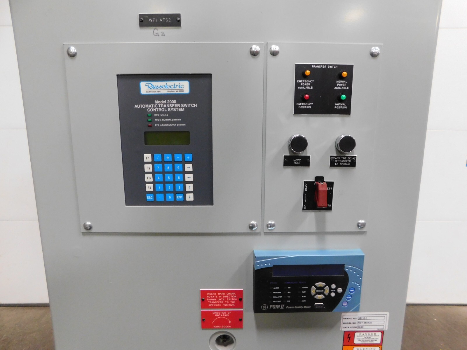 260 Amp. Russelectric RMT-2603CE Automatic Transfer Switch, 120/208 Volts - Image 2