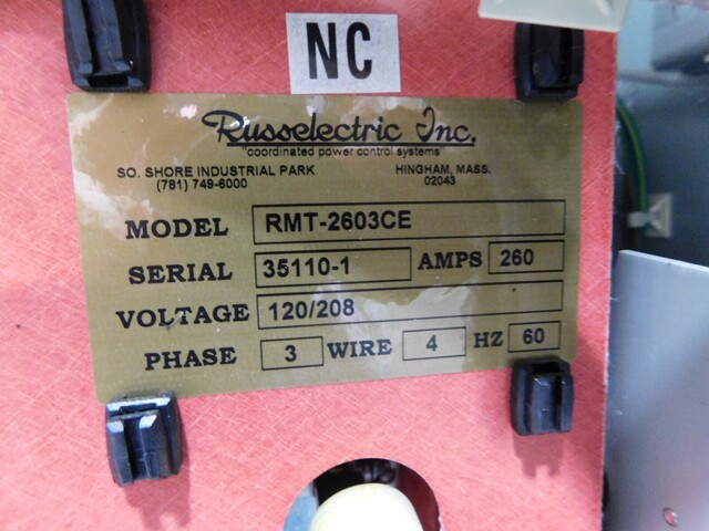 260 Amp. Russelectric RMT-2603CE Automatic Transfer Switch, 120/208 Volts - Image 6