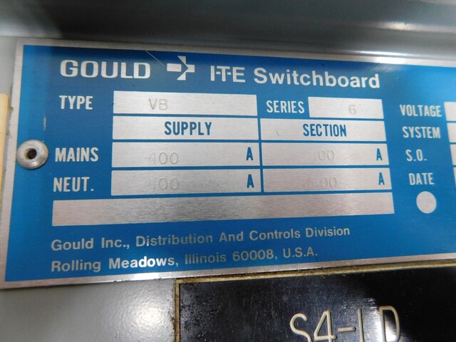 400 Amp. Goulds, VB Series 6 I-T-E, panel board/switchboard, 120/208 Volts 3 phase - Image 5
