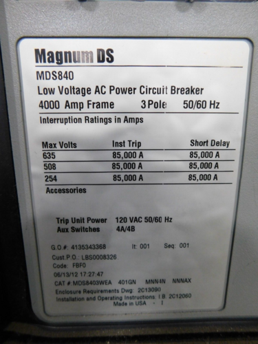 Eaton, 3R Switchgear with 2500 KVA transformer & capacitor bank, 4000 amps - Image 6
