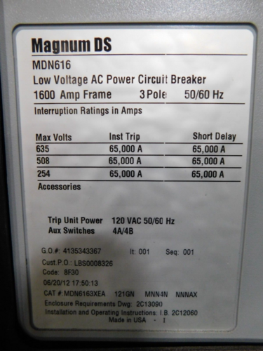 Eaton, 3R Switchgear with 2500 KVA transformer & capacitor bank, 4000 amps - Image 8