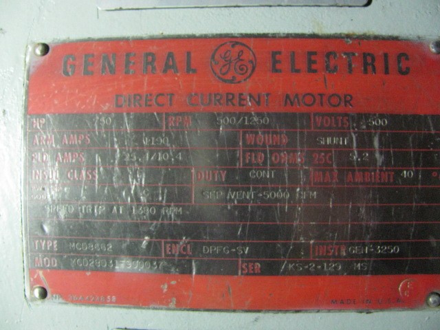 750 HP 500/1200 RPM General Electric, Frame 8662, shunt, 500 VA (13 available) - Image 3
