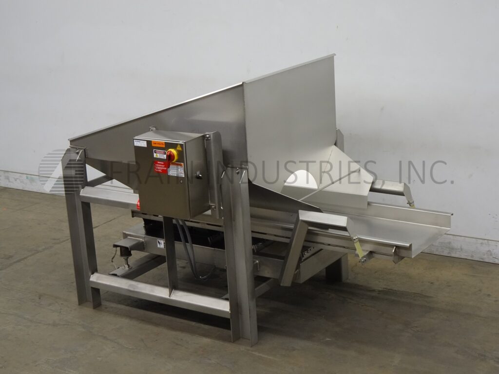 24" wide x 7' long, Smalley #Emc2+, vibratory feeder, mounted on heavy duty Stainless Steel frame - Image 1