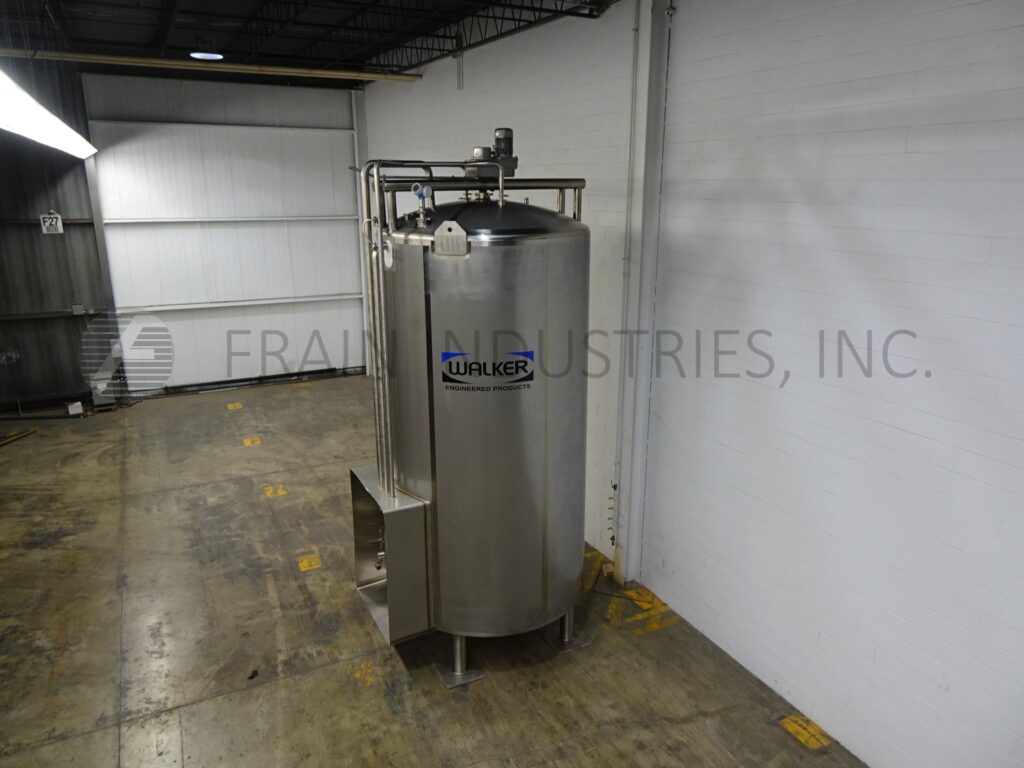 3500 gallon Walker, 304 Stainless Steel jacketed process tank, 82" dia. x 162" straight wall, 100 psi - Image 1