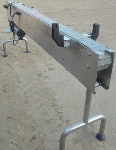 4" wide x 7' long, Pacific Conveyor #222231600, Stainless Steel Flat Top Chain Conveyor, 57 RPM final, 3/4 - Image 2
