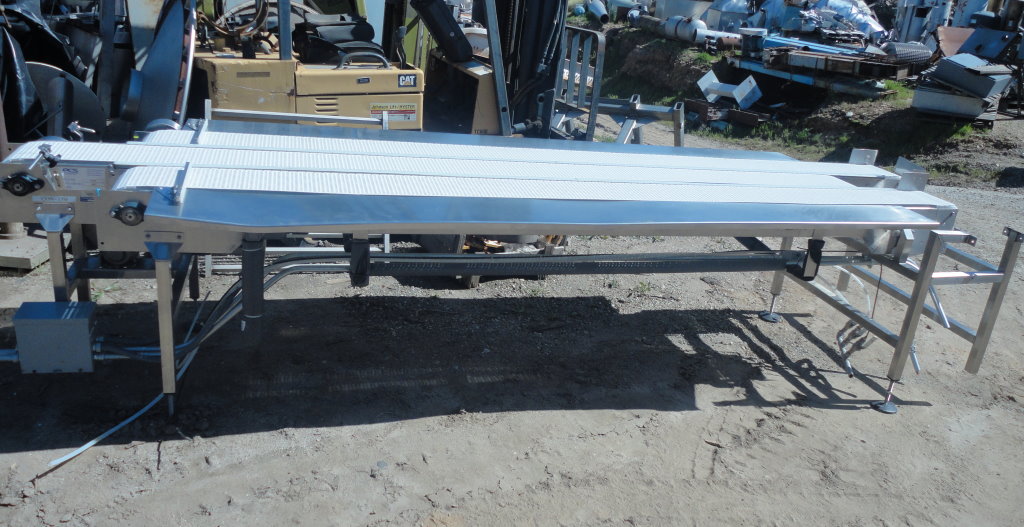 7.75" wide x 11'/10.67' long, Pacific Conveyor, Plastic Mesh Belt Triple Conveyor System, (1) 11' L & (2) 10' - Image 2
