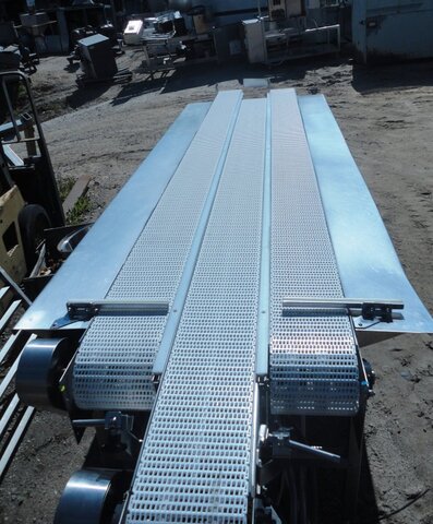7.75" wide x 11'/10.67' long, Pacific Conveyor, Plastic Mesh Belt Triple Conveyor System, (1) 11' L & (2) 10' - Image 3