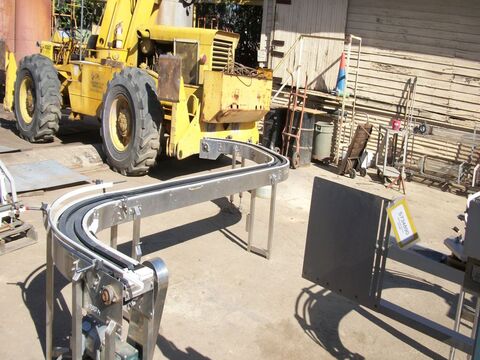 8" wide x 16' long, Pacific Conveyor, Conveyor, Stainless Steel frame, (2) 90 deg. Turns, 7' 4" L straight - Image 4