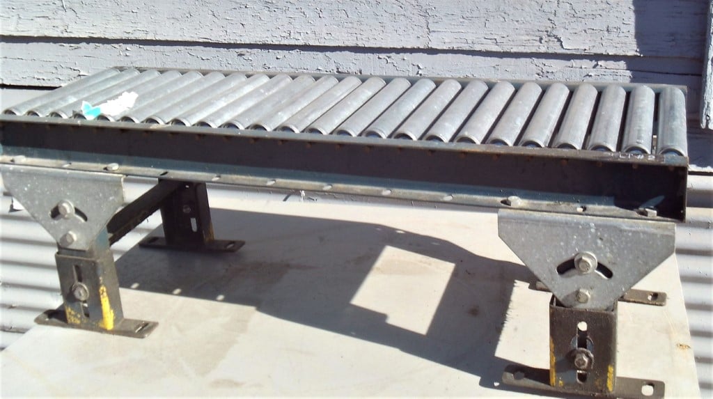 12" wide x 3' long, Roller Conveyor, Carbon Steel, 1-3/8" diameter Galvanized rollers, 10" width between - Image 1