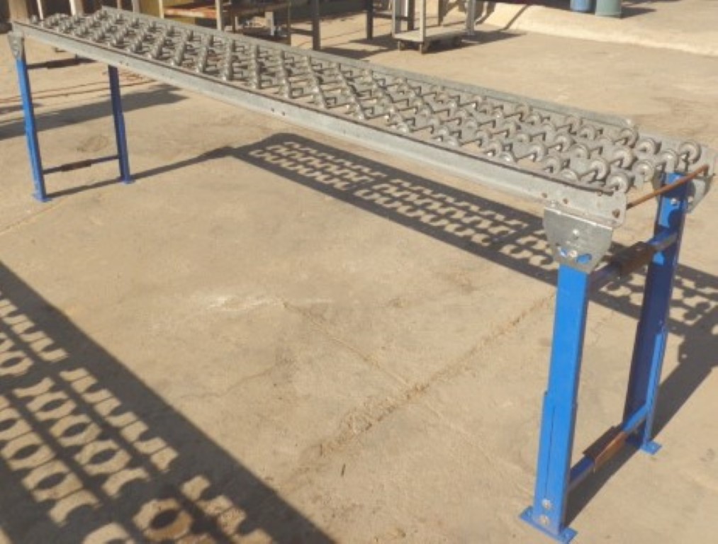 18" wide x 10' long, Skate Wheel Conveyor, Aluminum, 3" center-to-center roller spacing, 2" diameter Wheel - Image 3