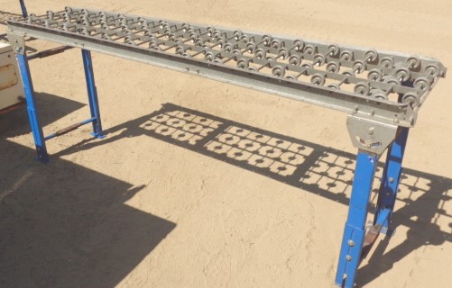 18" wide x 7' long, Skate Wheel Conveyor, Aluminum, 3" center-to-center roller spacing, 2" diameter Wheel - Image 1