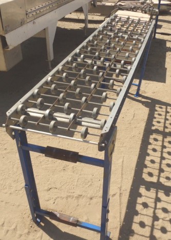 18" wide x 7' long, Skate Wheel Conveyor, Aluminum, 3" center-to-center roller spacing, 2" diameter Wheel - Image 3