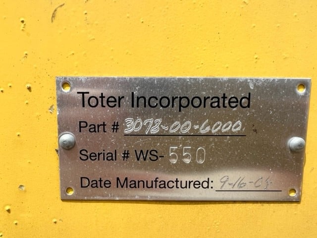 Toter #WS-550, Cart Lifter/Dumper, 60" width x 77" L cart holding section, 2500 lbs/cap., 90" dump height @ - Image 10