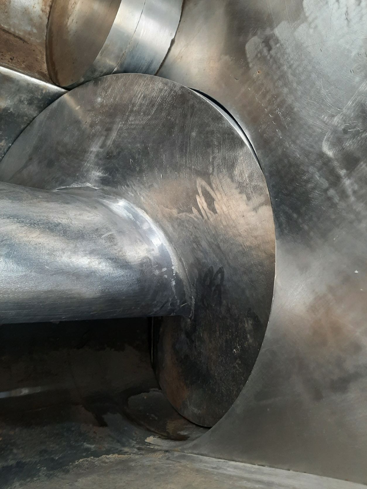Bonnot, Extruder, Stainless Steel, jacketed, 15.5" diameter x 40" L, 24" x 24" x 32" deep trough, 4.5" - Image 9