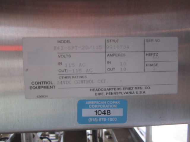 Eriez #N4X-8FT-2D/115, Bag Filler, Stainless Steel dry filler, 8 Head, 115 V - Image 5