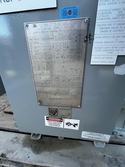 600 KVA 69000 Primary, 480Y/277 Secondary, Virginia transformer, 2011 (5 available) - Image 10