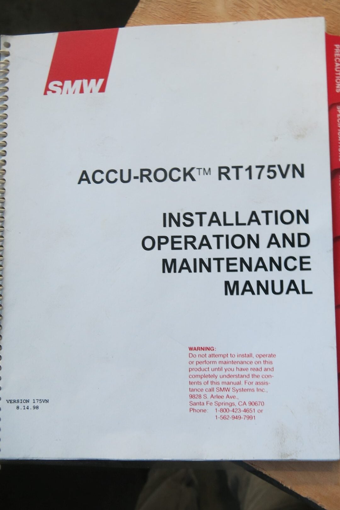 SMW #ACCU-ROCK-RT175VN, CNC 4th Axis, A-6 spindle taper, 1.26" through hole - Image 7