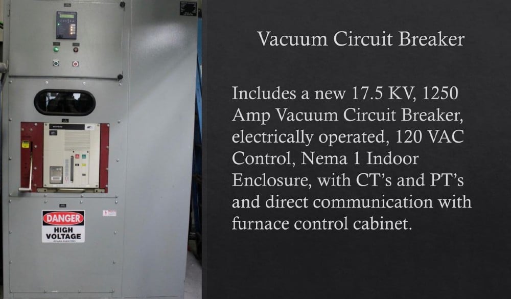 1 Ton, Electric Arc Specialties Furnace, tilting, 1000 KVA, 13800-215 V., complete turnkey system - MAKE AN - Image 4