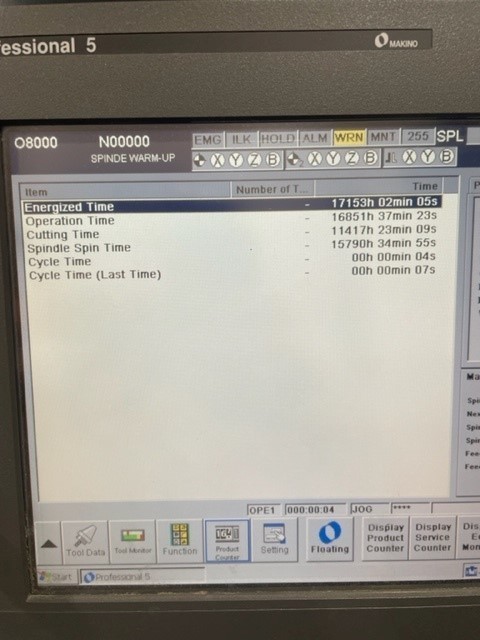 Makino #A51NX, 4-Axis CNC horizontal machining center, Pro 5